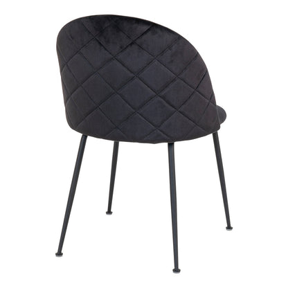 House Nordic ApS - Geneve Eetkamerstoel - Fluweel, Staal, Zwart - Set van 2 - Deco Delights