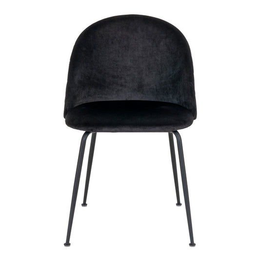 House Nordic ApS - Geneve Eetkamerstoel - Fluweel, Staal, Zwart - Set van 2 - Deco Delights
