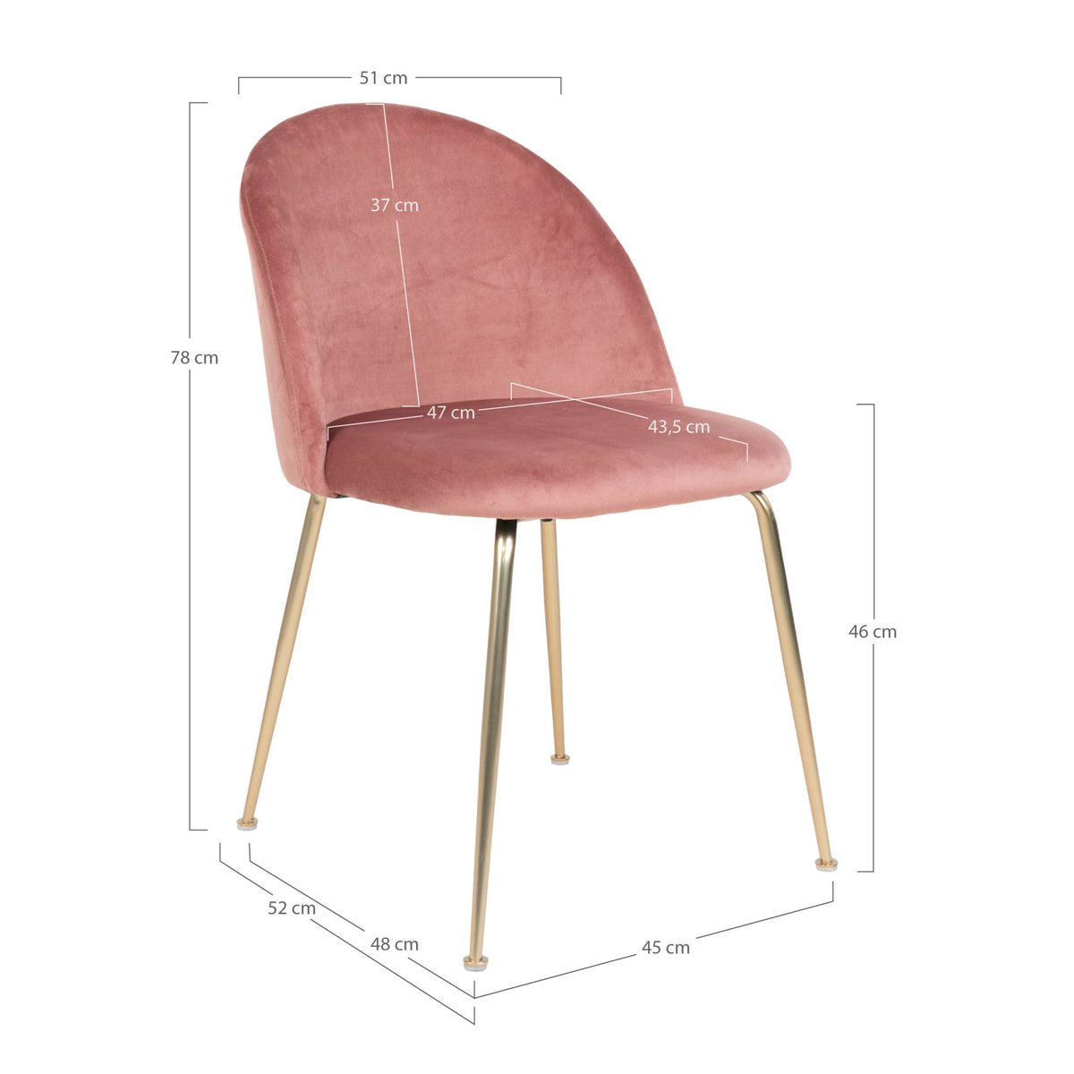 House Nordic ApS - Geneve Eetkamerstoel Roze - Deco Delights Eetkamerstoel