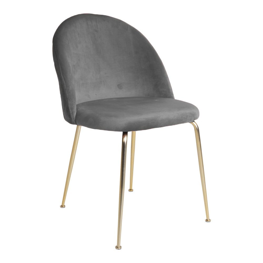 House Nordic ApS - Geneve Eetkamerstoel set van 2 fluweel grijs ML - Deco Delights Eetkamerstoel