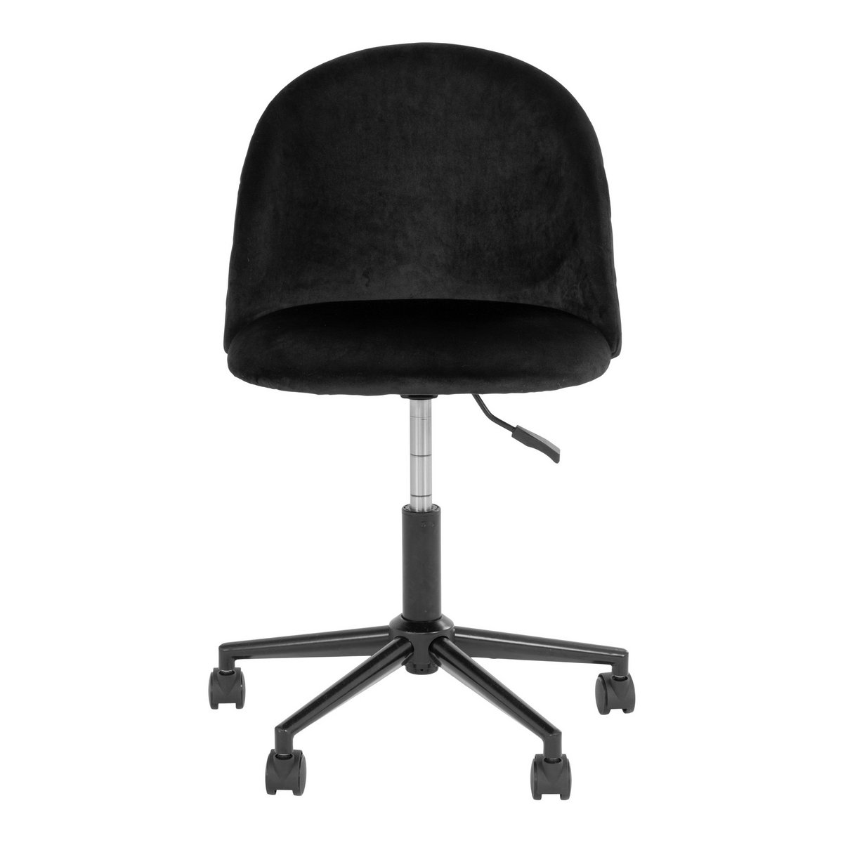 House Nordic ApS - Geneve Office Chair - Bureaustoel in fluweel, zwart met zwarte poten, HN1207 - Deco Delights