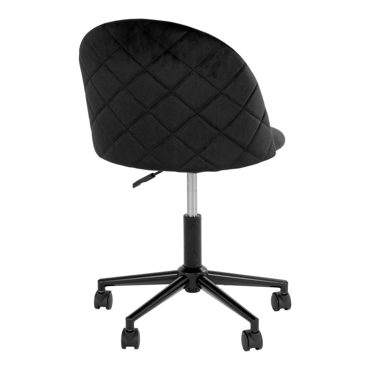 House Nordic ApS - Geneve Office Chair - Bureaustoel in fluweel, zwart met zwarte poten, HN1207 - Deco Delights