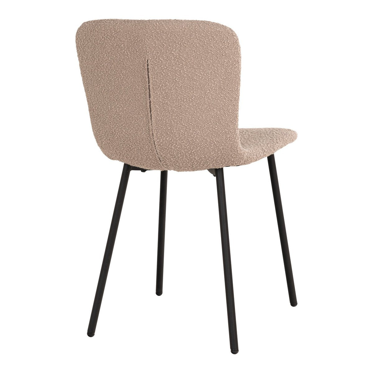 House Nordic ApS - Halden Dining Chair - Eetkamerstoel in bouclé, beige met zwarte poten - Set van 2 - Deco Delights