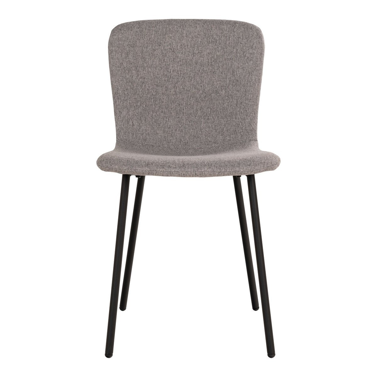 House Nordic ApS - Halden Dining Chair - Eetkamerstoel, lichtgrijs met zwarte poten - set van 2 - Deco Delights