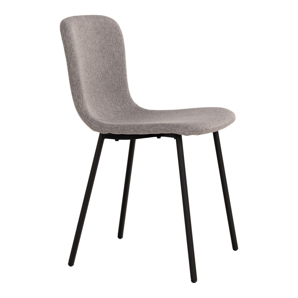 House Nordic ApS - Halden Dining Chair - Eetkamerstoel, lichtgrijs met zwarte poten - set van 2 - Deco Delights