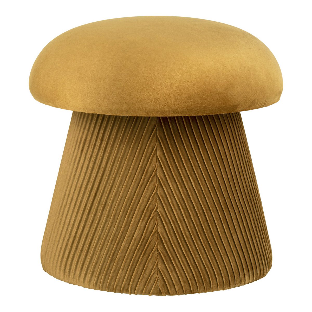 House Nordic ApS - Hampton Poef - Oker, MDF/Karton/Textiel, Ø39x42 cm - Deco Delights