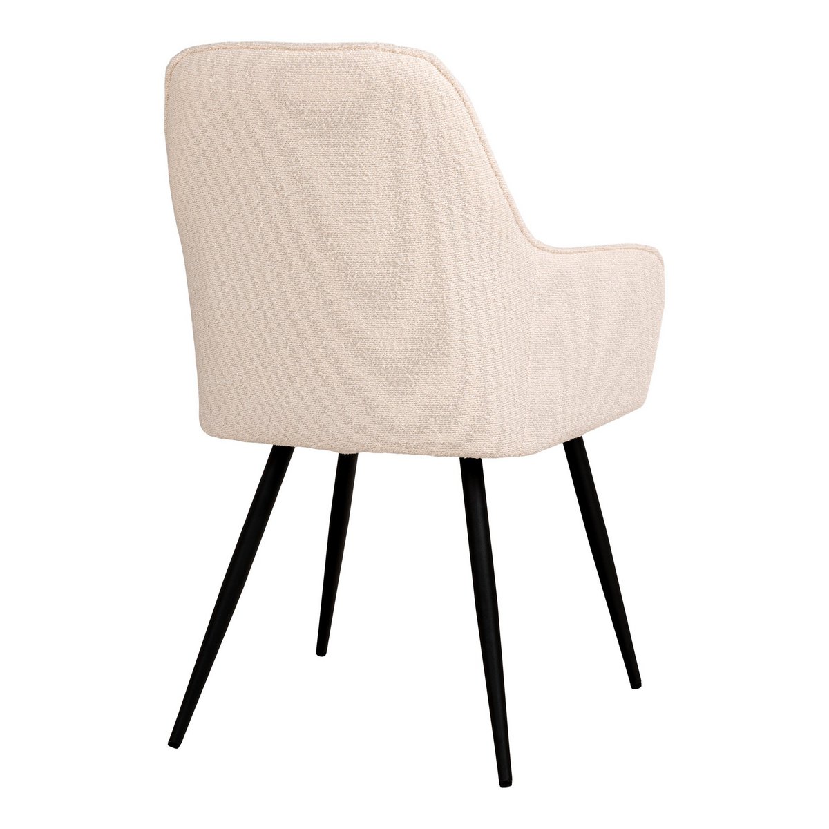 House Nordic ApS - Harbo Dining Chair - Eetkamerstoel in bouclé, wit met zwarte poten - set van 2 - Deco Delights