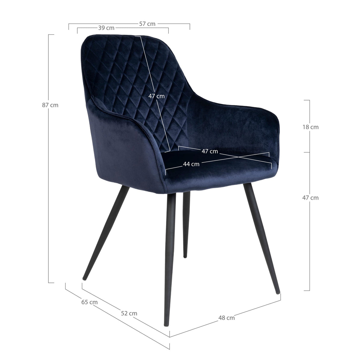 House Nordic ApS - Harbo Eetkamerstoel Blauw - Deco Delights Eetkamerstoel