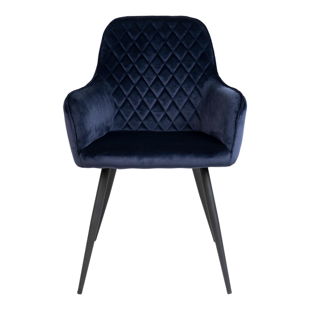 House Nordic ApS - Harbo Eetkamerstoel - Blauw, Fluweel, Zwarte metalen poten - Set van 2 - Deco Delights