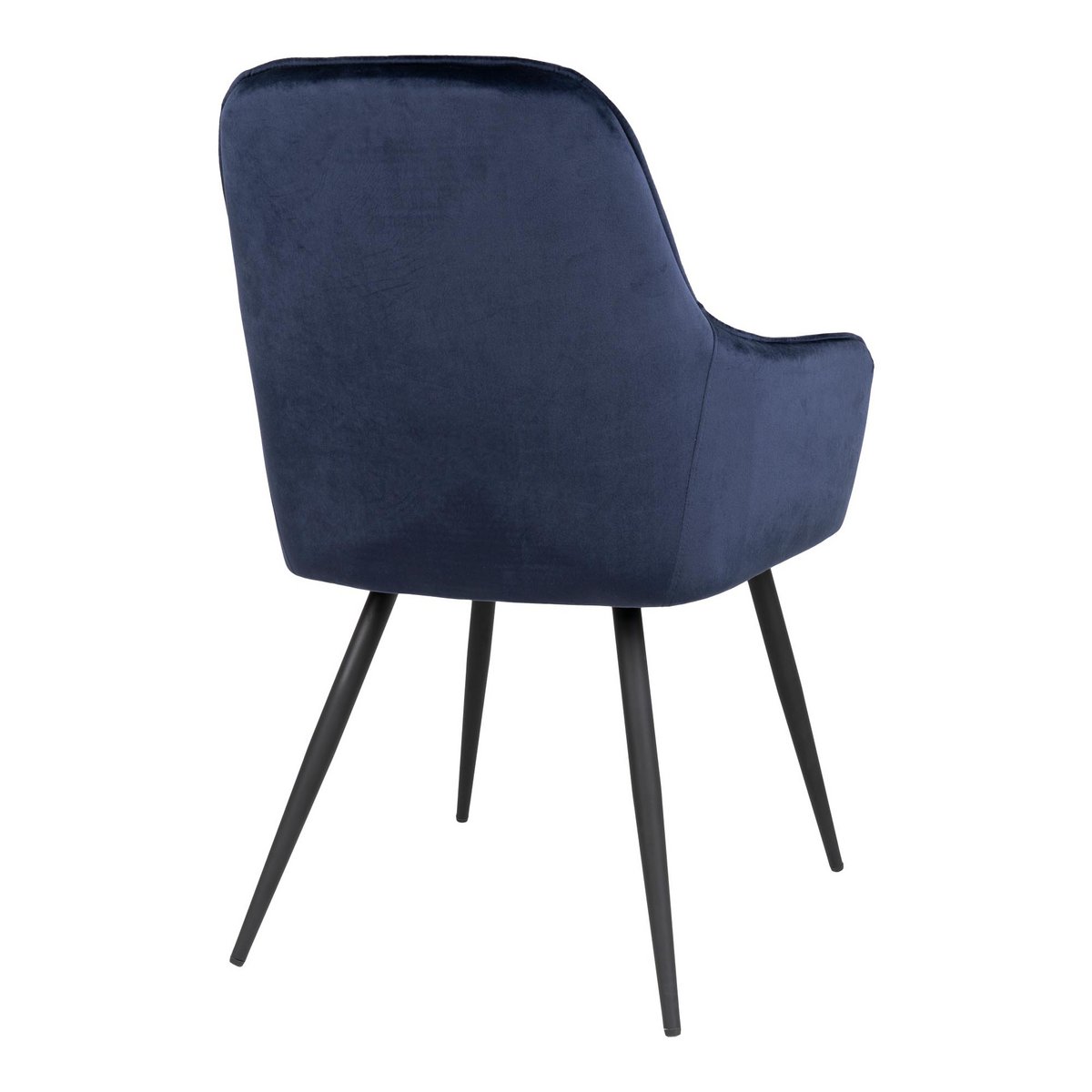 House Nordic ApS - Harbo Eetkamerstoel - Blauw, Fluweel, Zwarte metalen poten - Set van 2 - Deco Delights