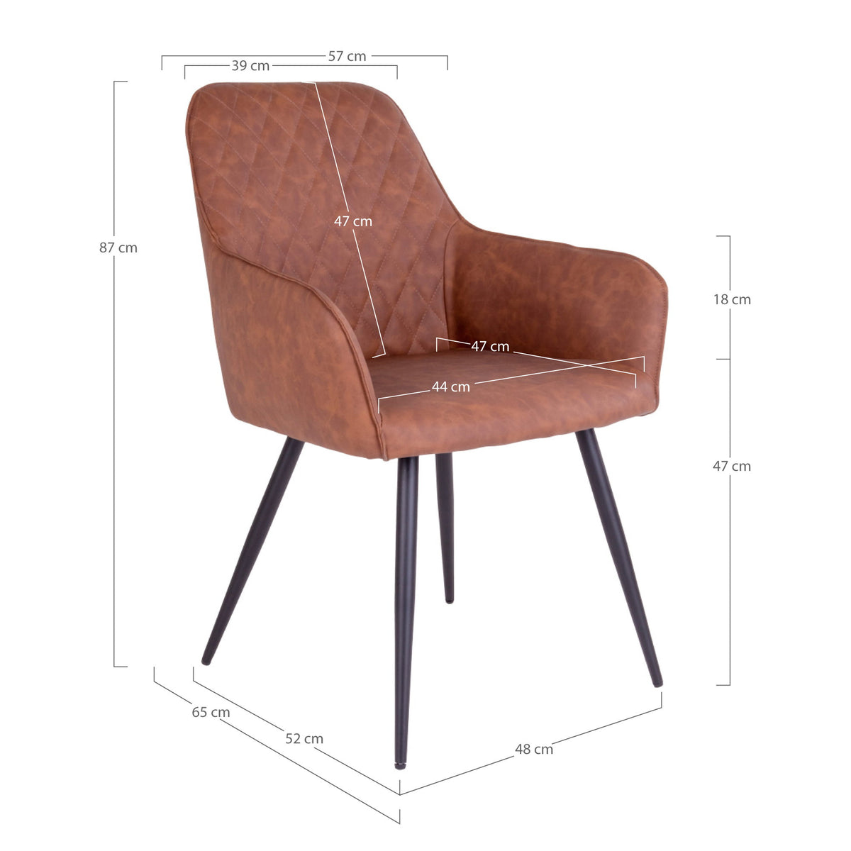 House Nordic ApS - Harbo Eetkamerstoel Bruin - Deco Delights Eetkamerstoel