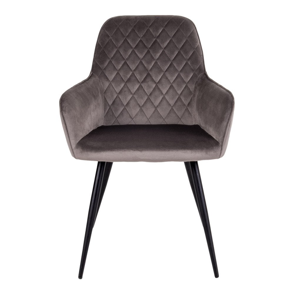 House Nordic ApS - Harbo Eetkamerstoel - Fluweel, Staal, Lichtbruin - Set van 2 - Deco Delights