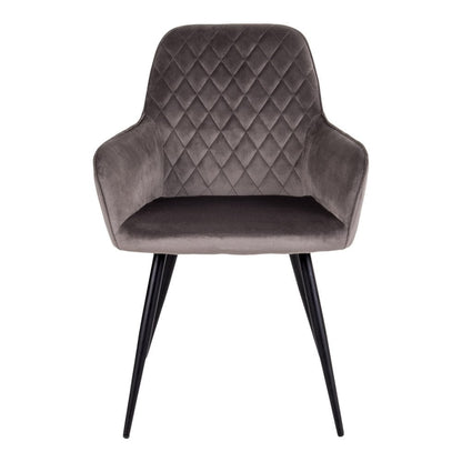 House Nordic ApS - Harbo Eetkamerstoel - Fluweel, Staal, Lichtbruin - Set van 2 - Deco Delights