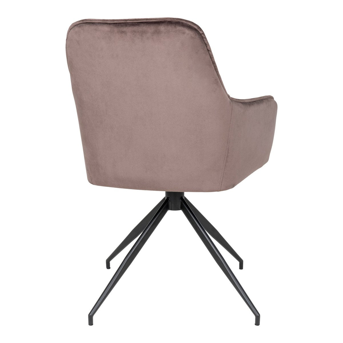House Nordic ApS - Harbo Eetkamerstoel met Draaiknop - Lichtbruin, Fluweel, Zwarte metalen poten - Deco Delights
