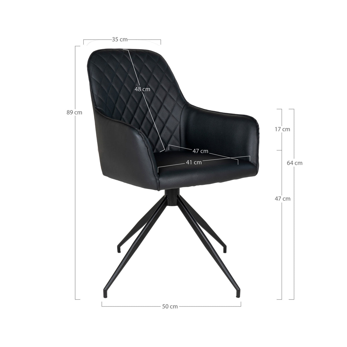 House Nordic ApS - Harbo Eetkamerstoel met Draaiknop Zwart - Deco Delights Eetkamerstoel