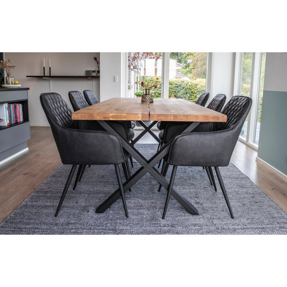 House Nordic ApS - Harbo Eetkamerstoel PU Leer Zwart - Deco Delights Eetkamerstoel