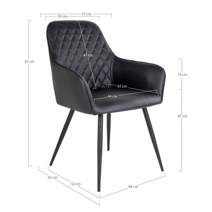 House Nordic ApS - Harbo Eetkamerstoel PU Leer Zwart - Deco Delights Eetkamerstoel
