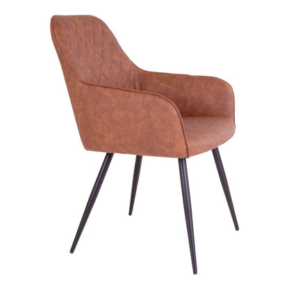 House Nordic ApS - Harbo Eetkamerstoel - PU, Staal, Bruin - Set van 2 - Deco Delights