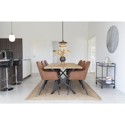 House Nordic ApS - Harbo Eetkamerstoel - PU, Staal, Bruin - Set van 2 - Deco Delights