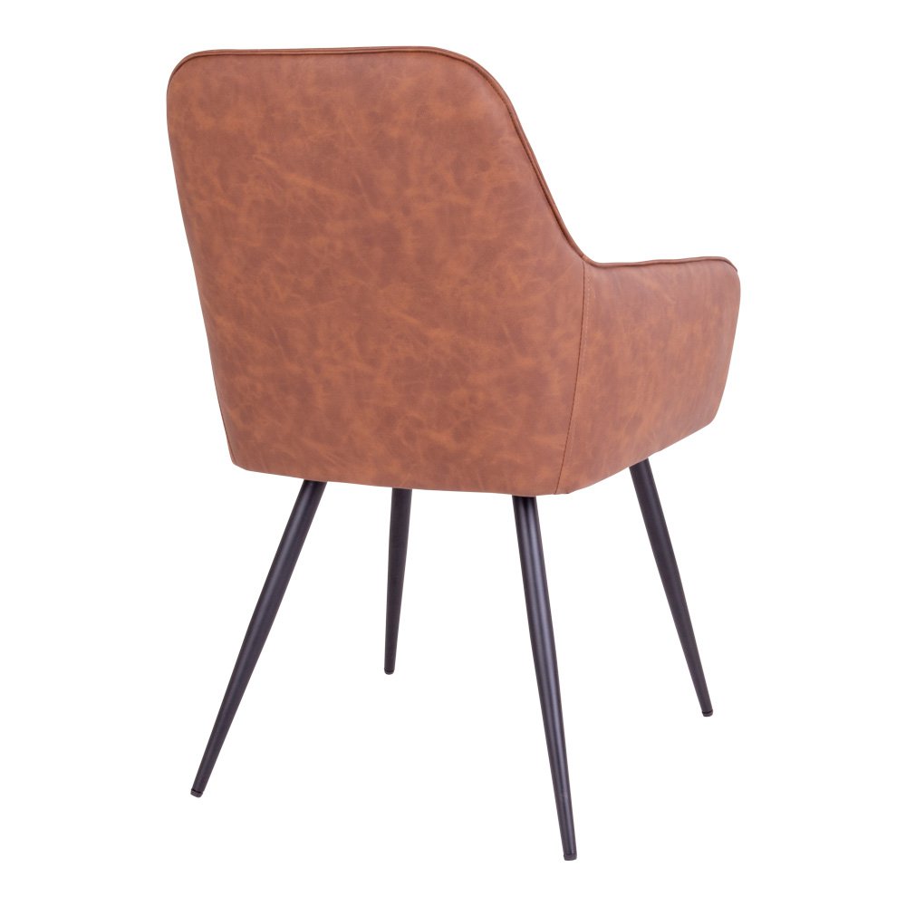 House Nordic ApS - Harbo Eetkamerstoel - PU, Staal, Bruin - Set van 2 - Deco Delights