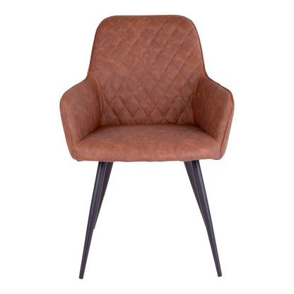 House Nordic ApS - Harbo Eetkamerstoel - PU, Staal, Bruin - Set van 2 - Deco Delights