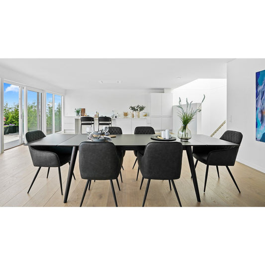 House Nordic ApS - Harbo Eetkamerstoel - PU, Staal, Grijs - Set van 2 - Deco Delights