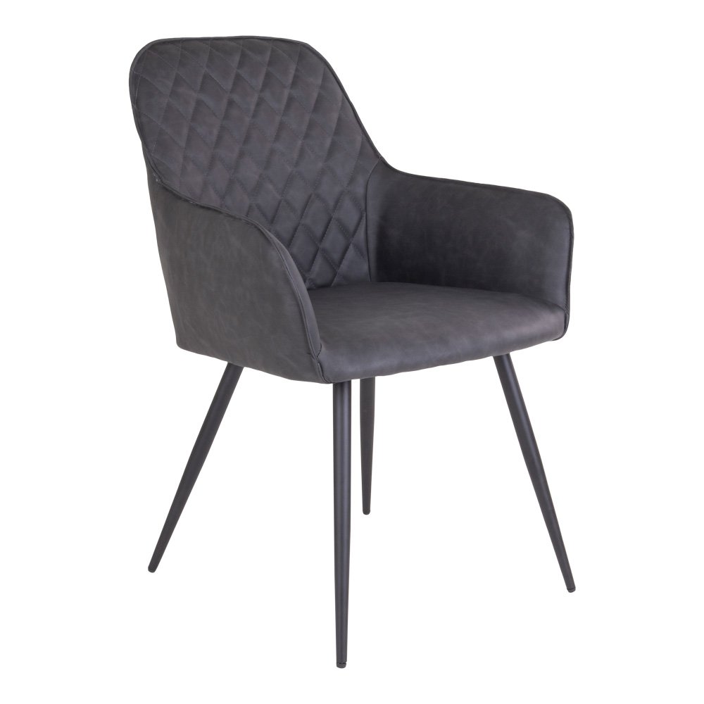 House Nordic ApS - Harbo Eetkamerstoel - PU, Staal, Grijs - Set van 2 - Deco Delights
