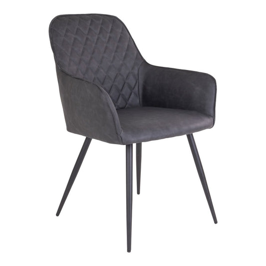 House Nordic ApS - Harbo Eetkamerstoel - PU, Staal, Grijs - Set van 2 - Deco Delights