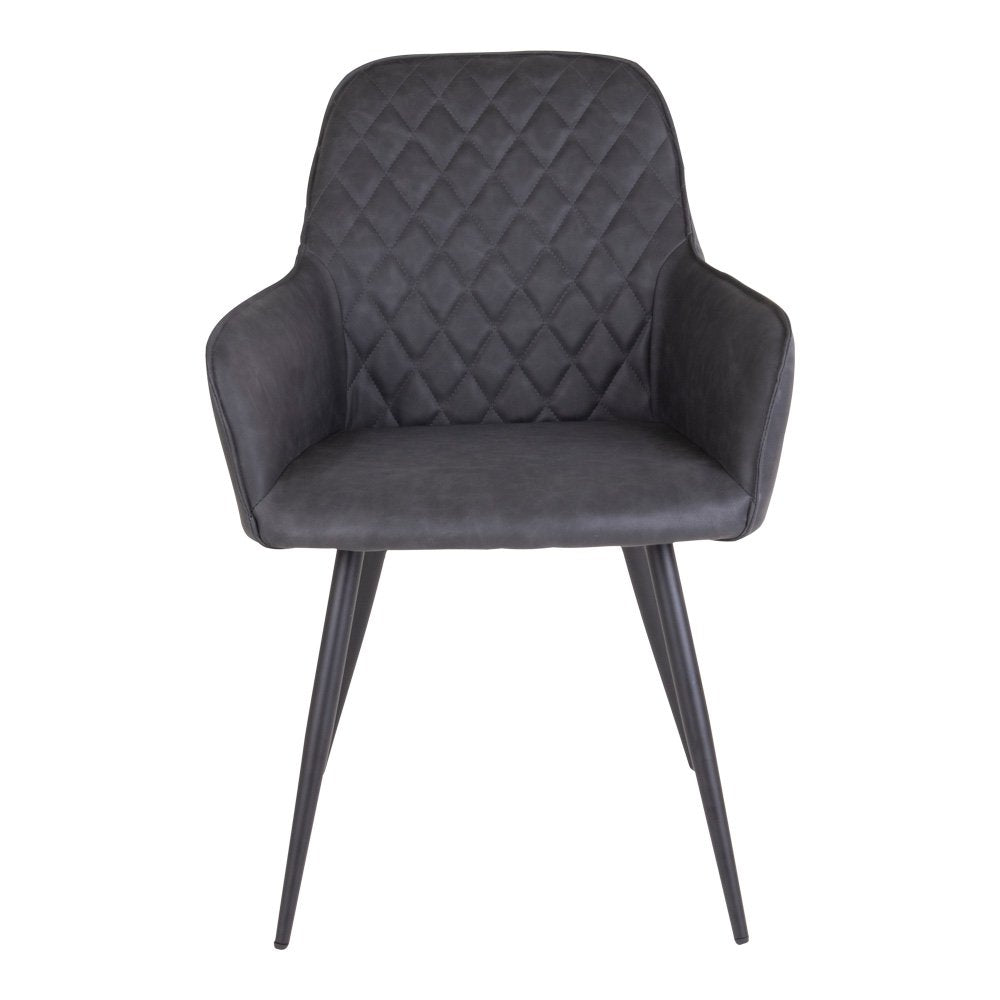 House Nordic ApS - Harbo Eetkamerstoel - PU, Staal, Grijs - Set van 2 - Deco Delights
