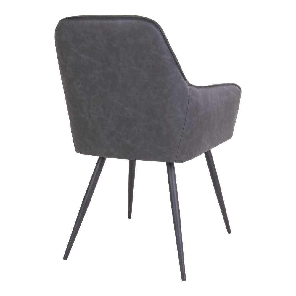 House Nordic ApS - Harbo Eetkamerstoel - PU, Staal, Grijs - Set van 2 - Deco Delights