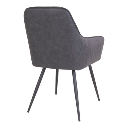 House Nordic ApS - Harbo Eetkamerstoel - PU, Staal, Grijs - Set van 2 - Deco Delights