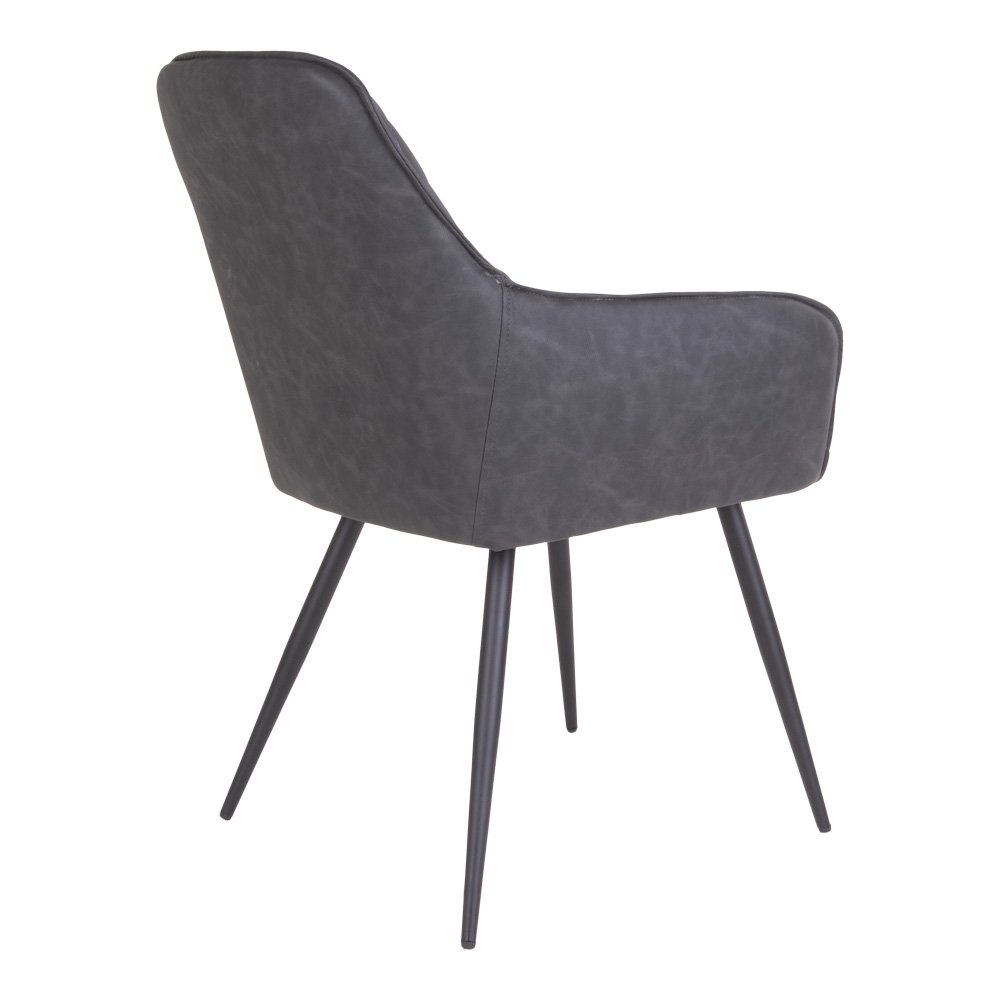 House Nordic ApS - Harbo Eetkamerstoel - PU, Staal, Grijs - Set van 2 - Deco Delights