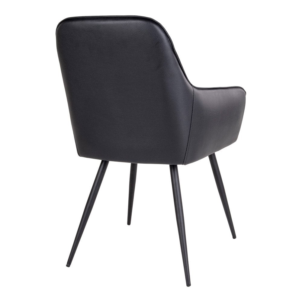 House Nordic ApS - Harbo Eetkamerstoel - PU, Staal, Zwart - Set van 2 - Deco Delights