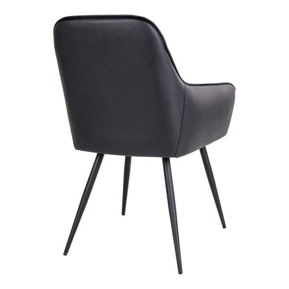 House Nordic ApS - Harbo Eetkamerstoel - PU, Staal, Zwart - Set van 2 - Deco Delights