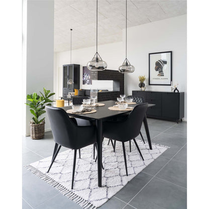 House Nordic ApS - Harbo Eetkamerstoel - PU, Staal, Zwart - Set van 2 - Deco Delights