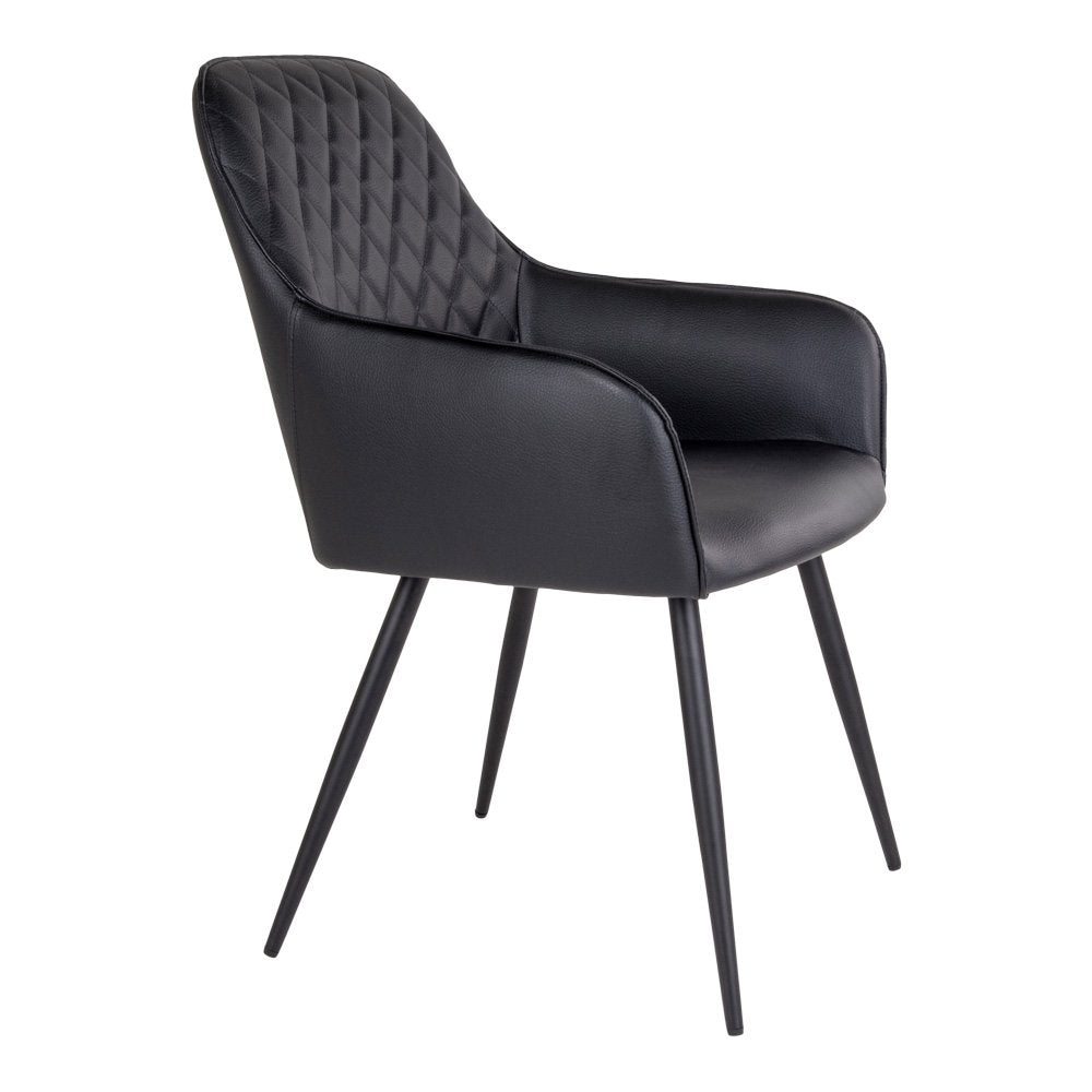 House Nordic ApS - Harbo Eetkamerstoel - PU, Staal, Zwart - Set van 2 - Deco Delights