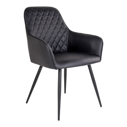 House Nordic ApS - Harbo Eetkamerstoel - PU, Staal, Zwart - Set van 2 - Deco Delights