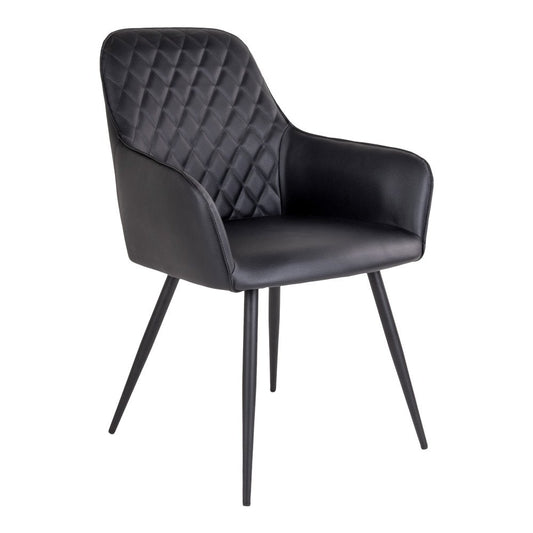House Nordic ApS - Harbo Eetkamerstoel - PU, Staal, Zwart - Set van 2 - Deco Delights