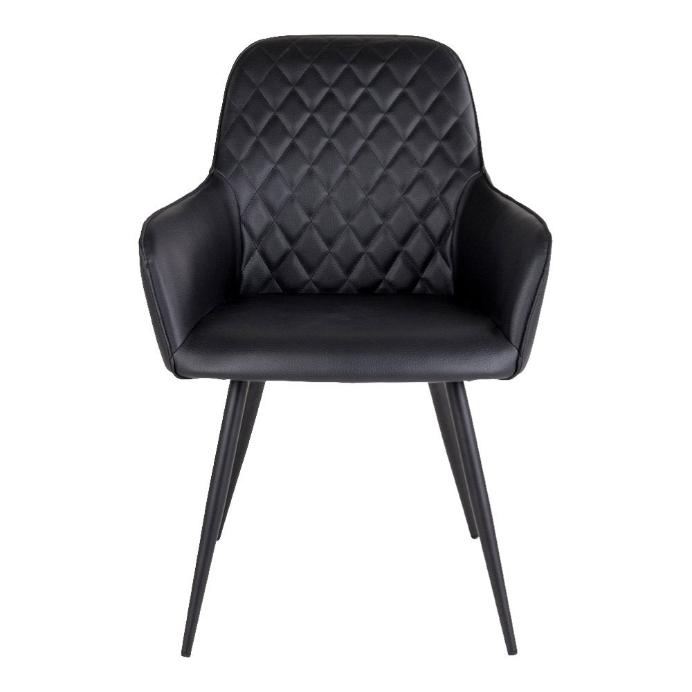 House Nordic ApS - Harbo Eetkamerstoel - PU, Staal, Zwart - Set van 2 - Deco Delights