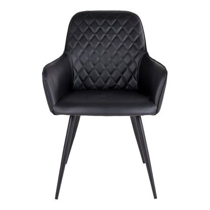 House Nordic ApS - Harbo Eetkamerstoel - PU, Staal, Zwart - Set van 2 - Deco Delights
