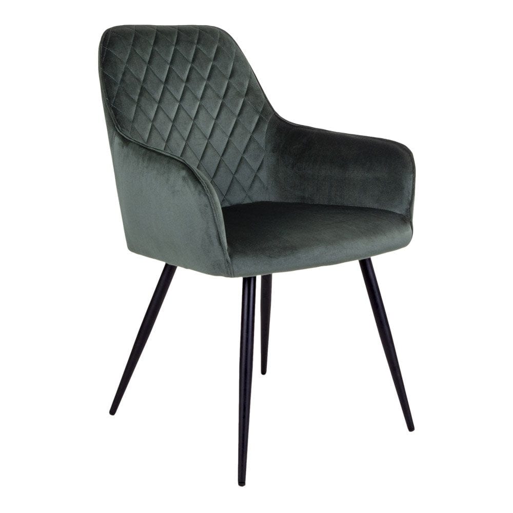 House Nordic ApS - Harbo Eetkamerstoel set van 2 fluweel groen - Deco Delights Eetkamerstoel