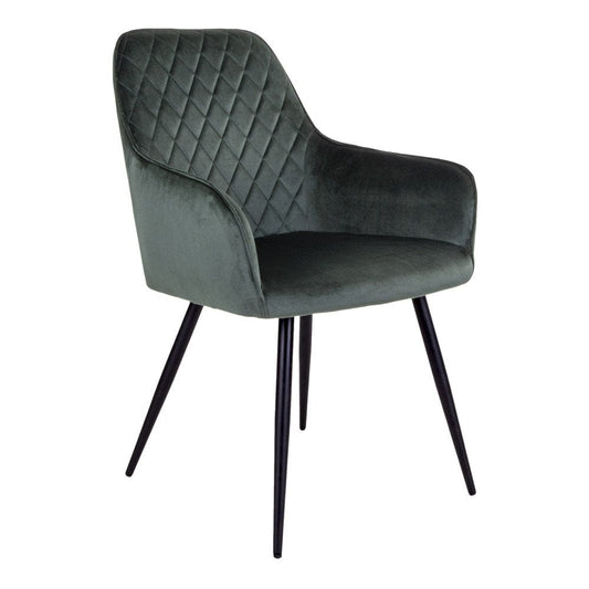 House Nordic ApS - Harbo Eetkamerstoel set van 2 fluweel groen - Deco Delights Eetkamerstoel