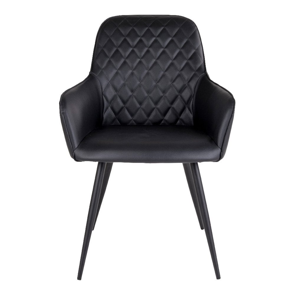 House Nordic ApS - Harbo Eetkamerstoel set van 2 kunstleer zwart - Deco Delights Eetkamerstoel