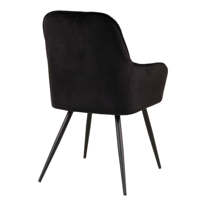 House Nordic ApS - Harbo Eetkamerstoel Velours Zwart - Deco Delights Eetkamerstoel