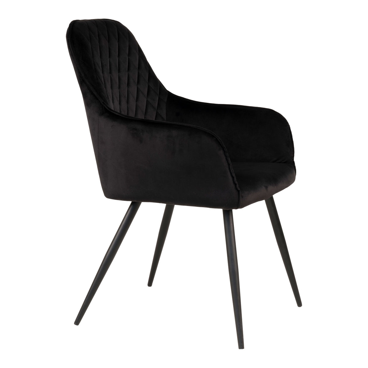 House Nordic ApS - Harbo Eetkamerstoel Velours Zwart - Deco Delights Eetkamerstoel