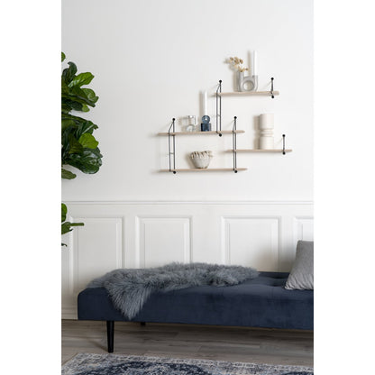 House Nordic ApS - Harlem Plank - Staal, Paulownia, Zwart/Natuurlijk - 99x17.5x62 cm - Deco Delights