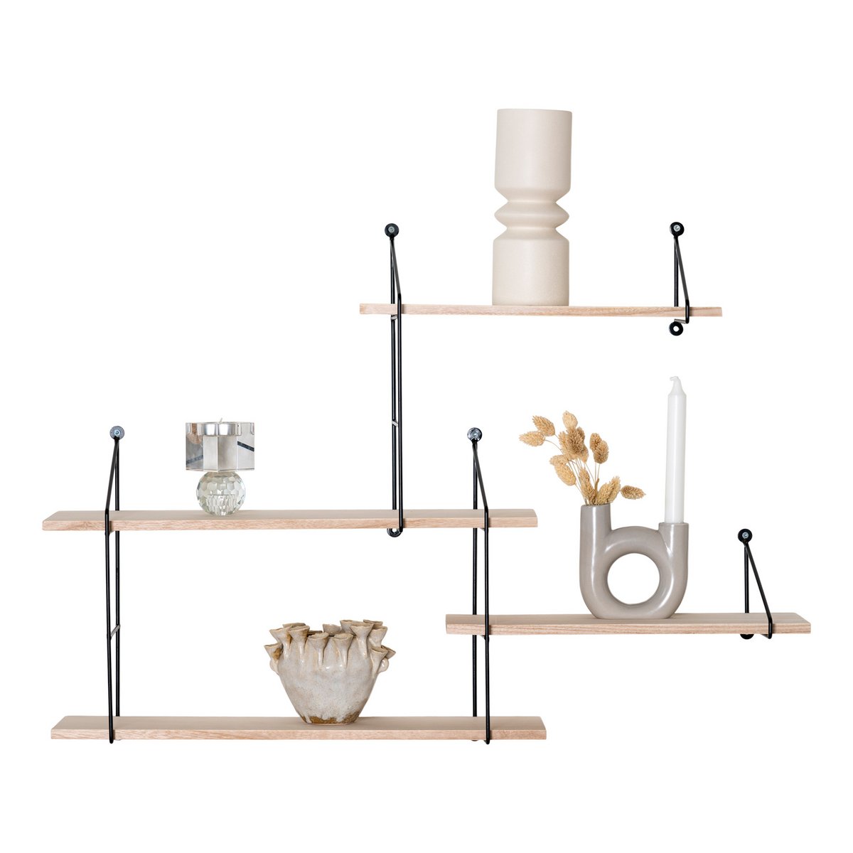 House Nordic ApS - Harlem Plank - Staal, Paulownia, Zwart/Natuurlijk - 99x17.5x62 cm - Deco Delights