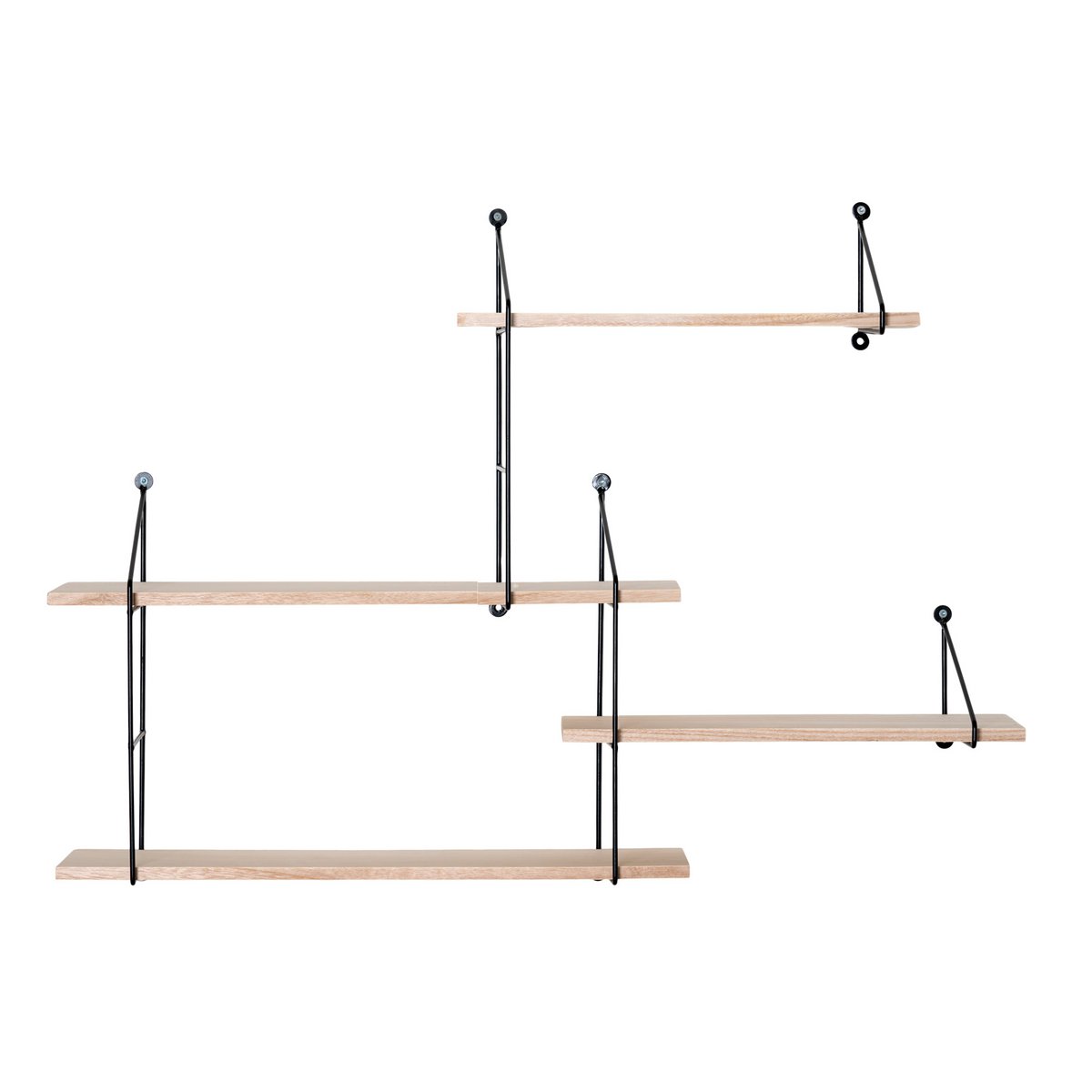 House Nordic ApS - Harlem Plank - Staal, Paulownia, Zwart/Natuurlijk - 99x17.5x62 cm - Deco Delights