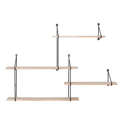 House Nordic ApS - Harlem Plank - Staal, Paulownia, Zwart/Natuurlijk - 99x17.5x62 cm - Deco Delights