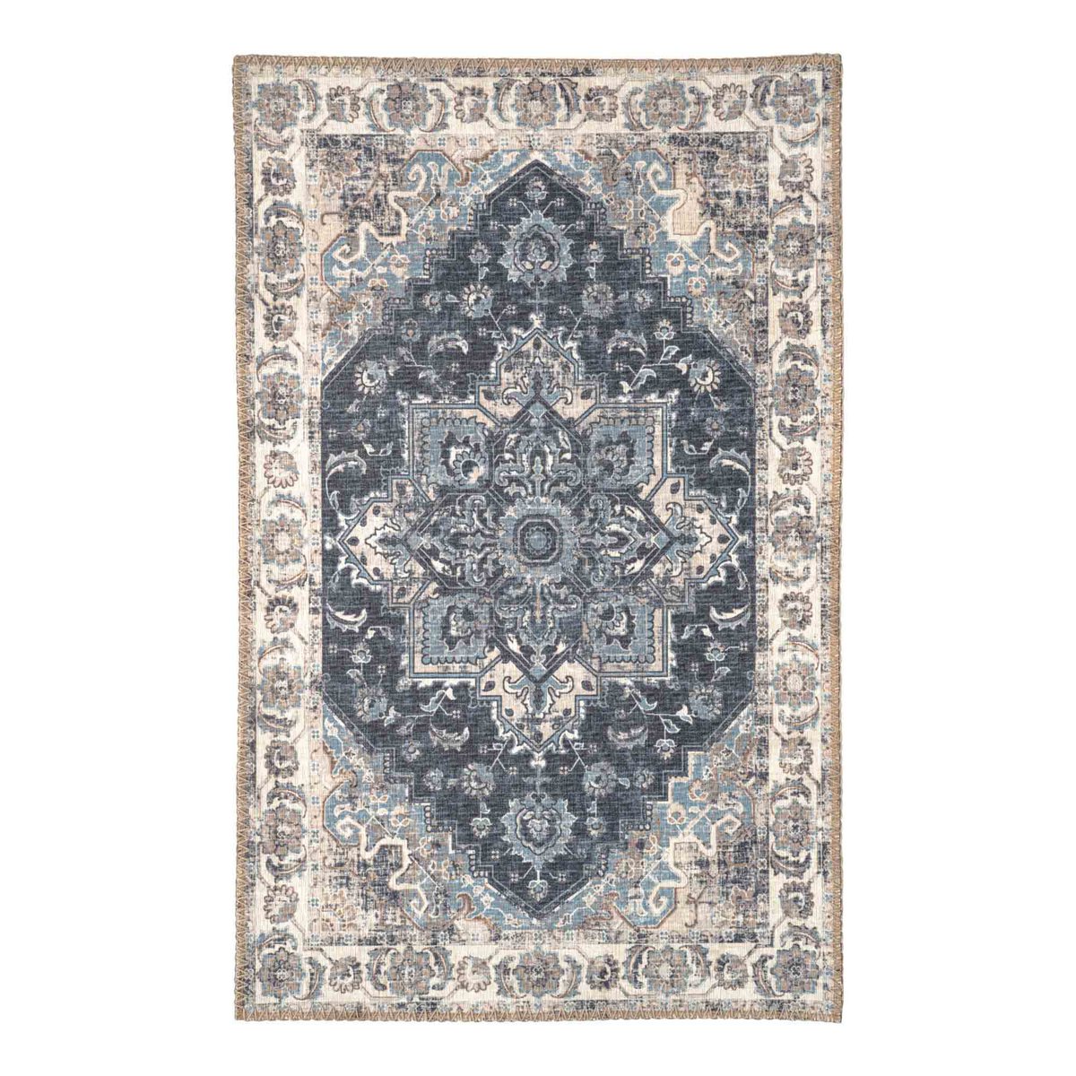House Nordic ApS - Havana Deurmat - Blauw, Chenille Polyester, 50x80cm - Deco Delights